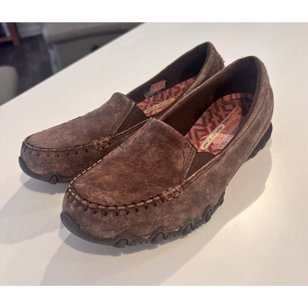 Skechers Shoes Womens Brown Wayfarer Relaxed Fit Loafers Leather Low 44727 Sz 6 - Picture 2 of 7